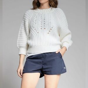 EXPRESS Chunky Knit Romantic Balloon Sleeve Pullover Sweater Top S